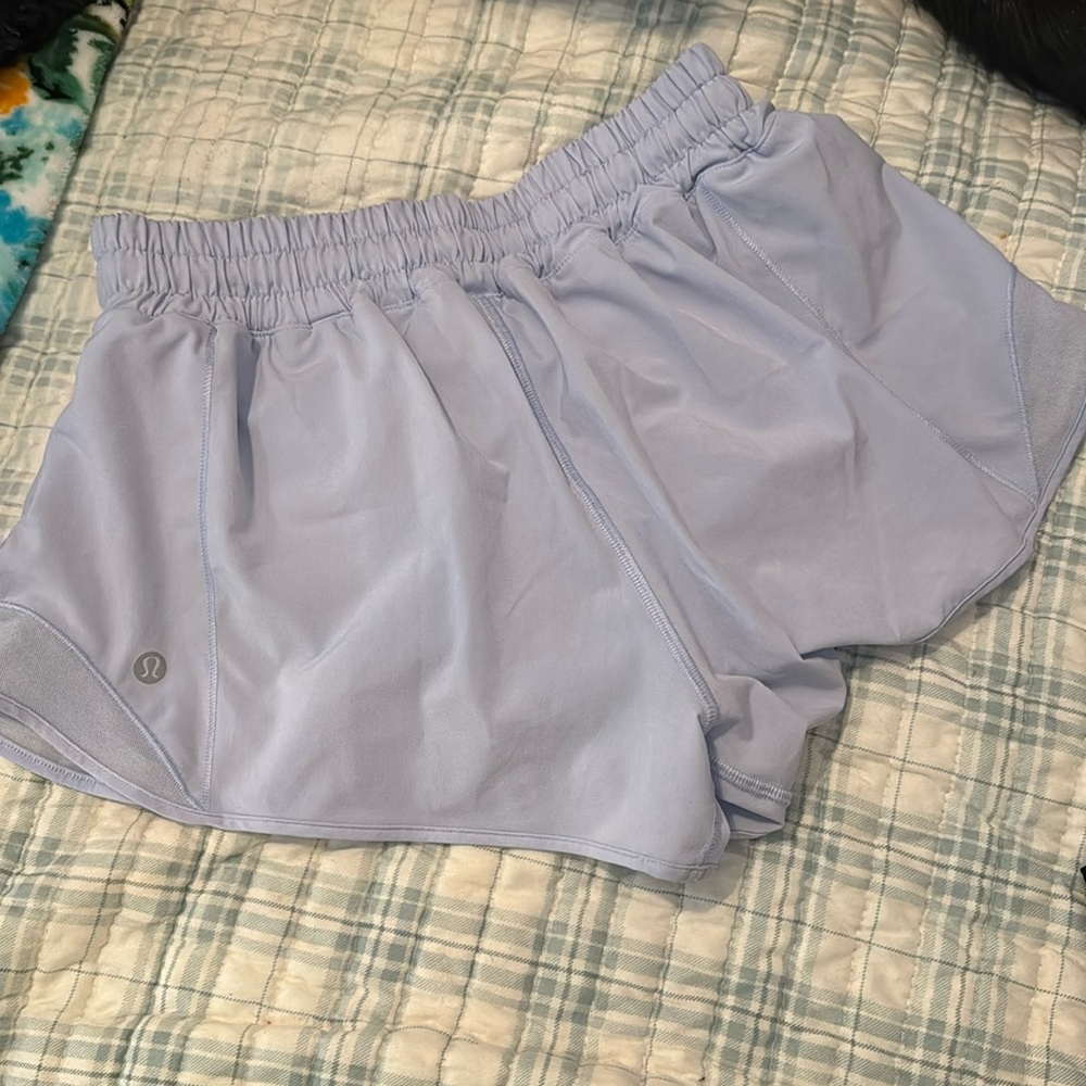Lululemon hotty hot high rise short color is light blue size 8